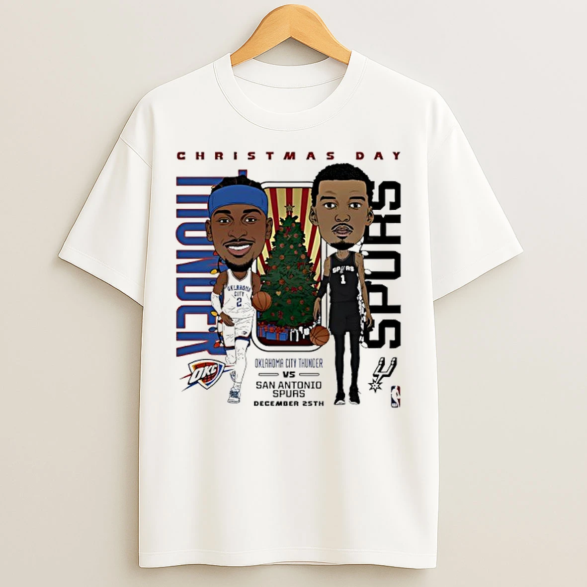 Classic Thunder Vs Spurs 2025 Nba Christmas Day Match Up T Shirts