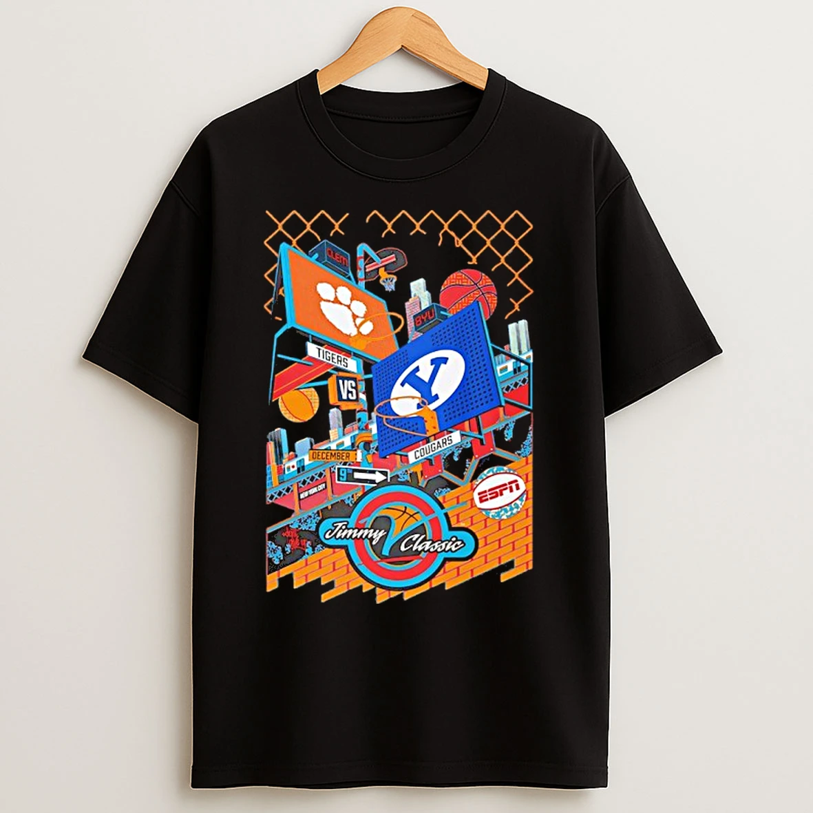 Classic Tigers Vs Cougars Jimmy V Classic Espn College Basketball 2025 T Shirts