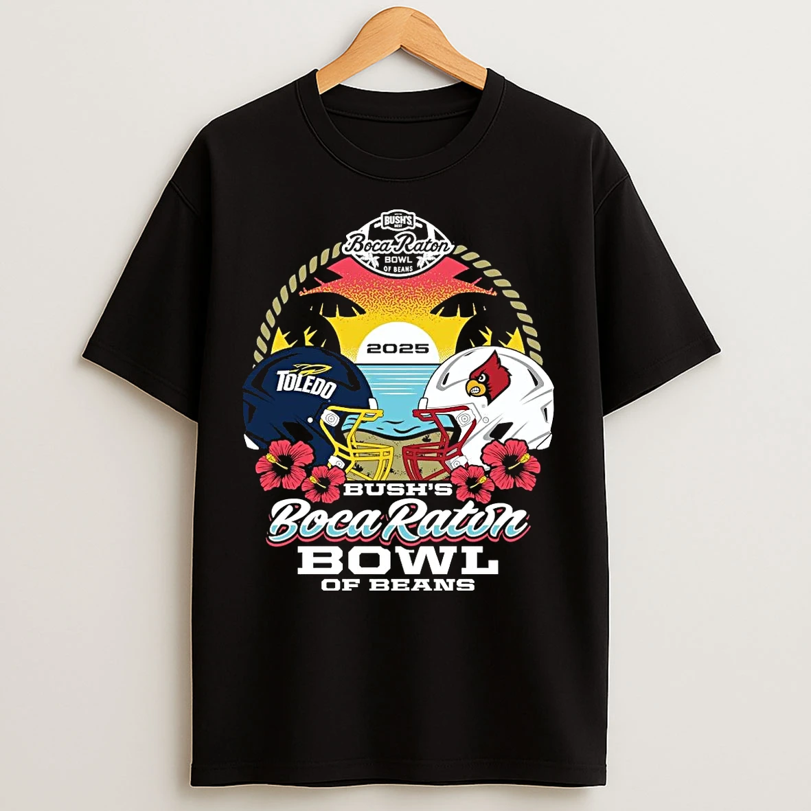 Classic Toledo Rockets Vs Louisville Cardinals 2025 Boca Raton Bowl Head To Head T Shirts
