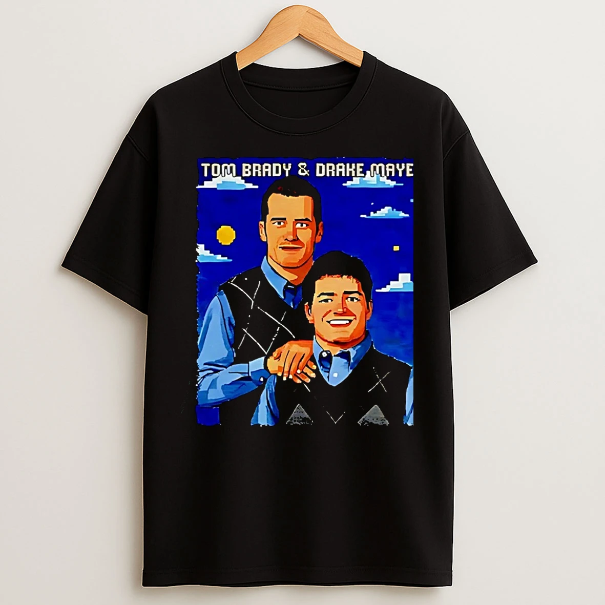 Classic Tom Brady And Drake Maye Stepbrothers New England Patriots 2025 Vintage Christmas T Shirts