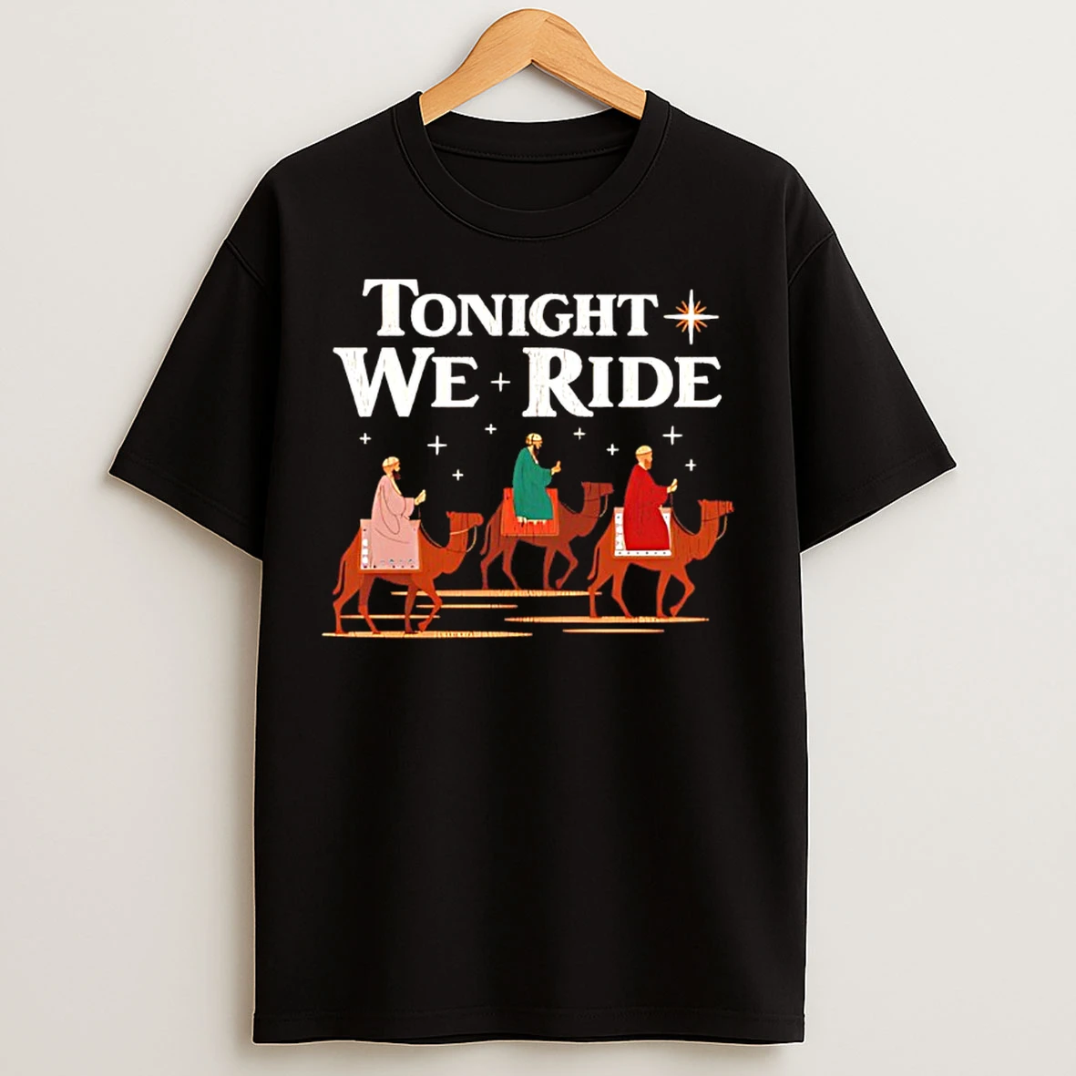 Classic Tonight We Ride Christmas 3 Wise Men Camel Ride Christian T Shirts