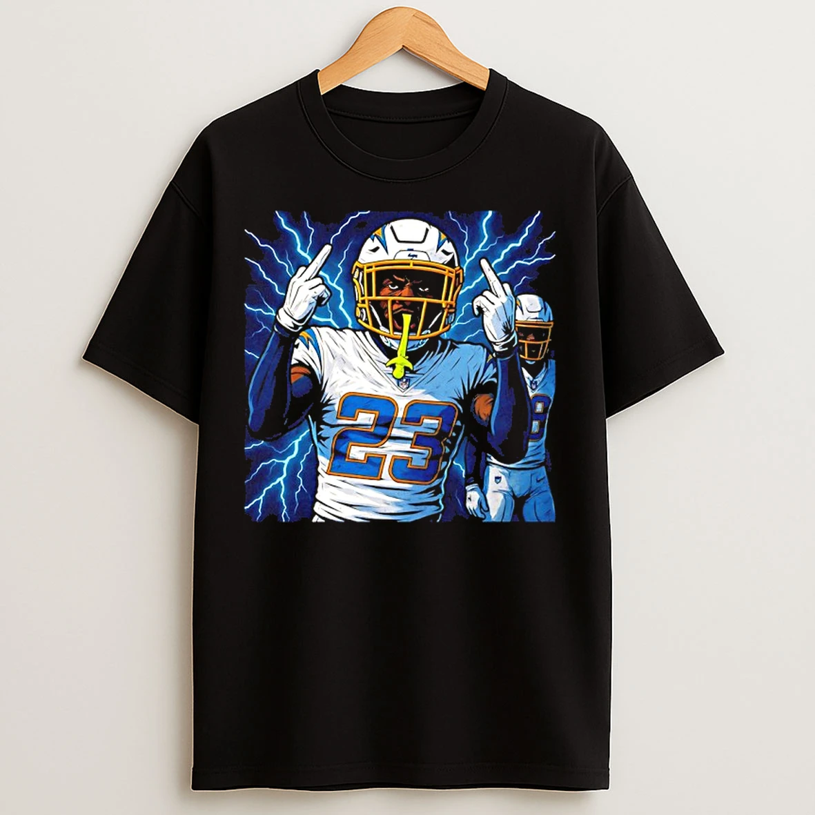 Classic Tony Jefferson Los Angeles Chargers Middle Finger T Shirts