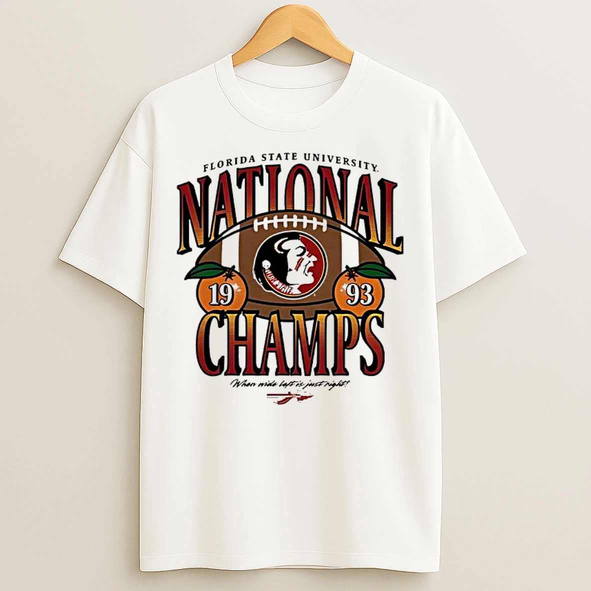 Classic Top Florida State University National Champs 1993 Vintage T Shirts