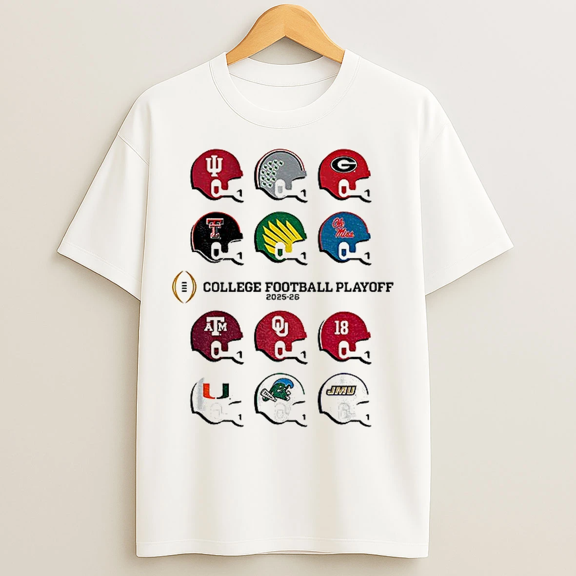 Classic Toy Team Helmets 2025 Cfp Field College Football Playoff 2025 2026 T Shirts