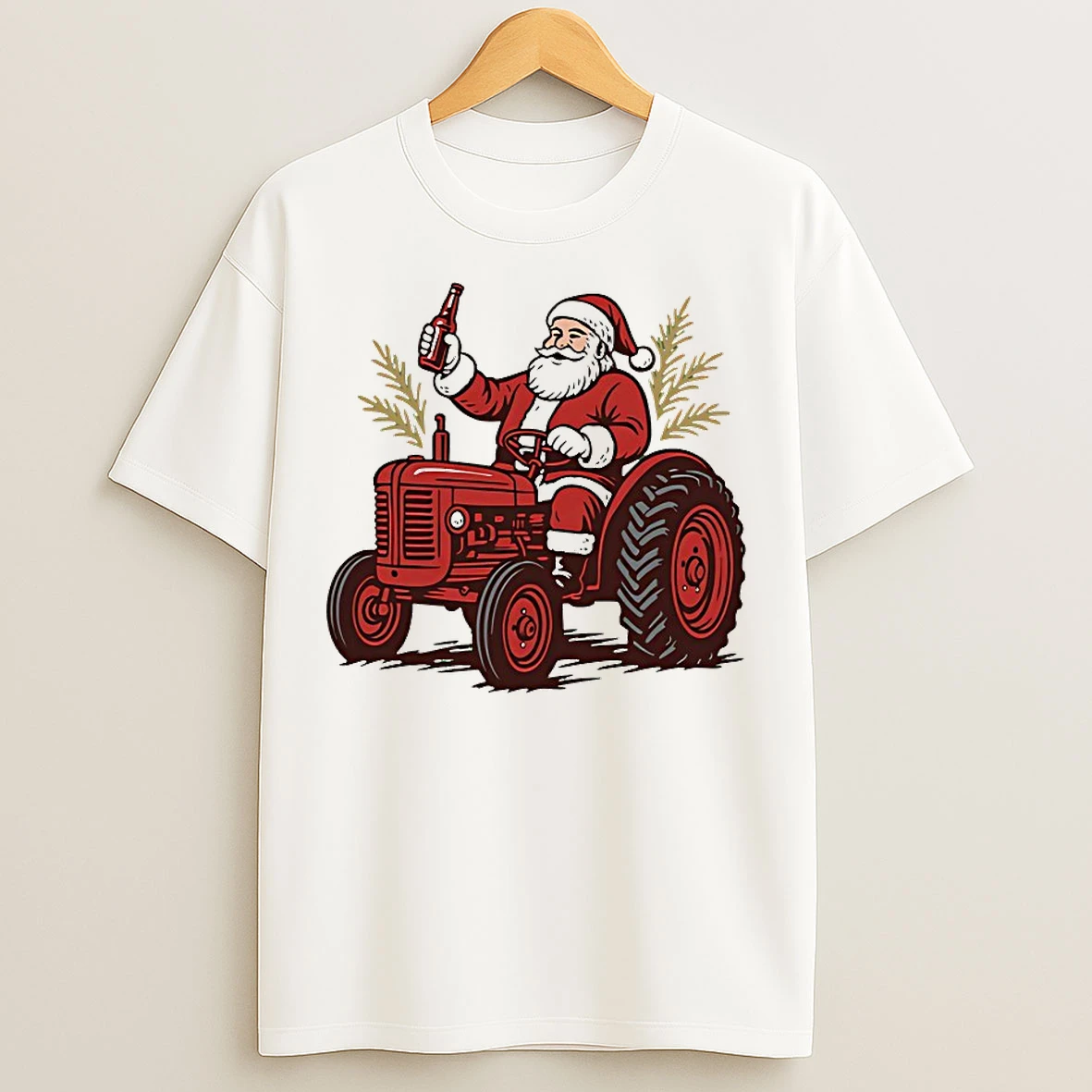 Classic Tractor Santa Christmas T Shirts