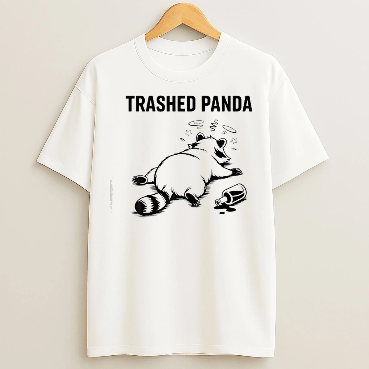 Classic Trashed Panda Drunk Racoon Funny T Shirts
