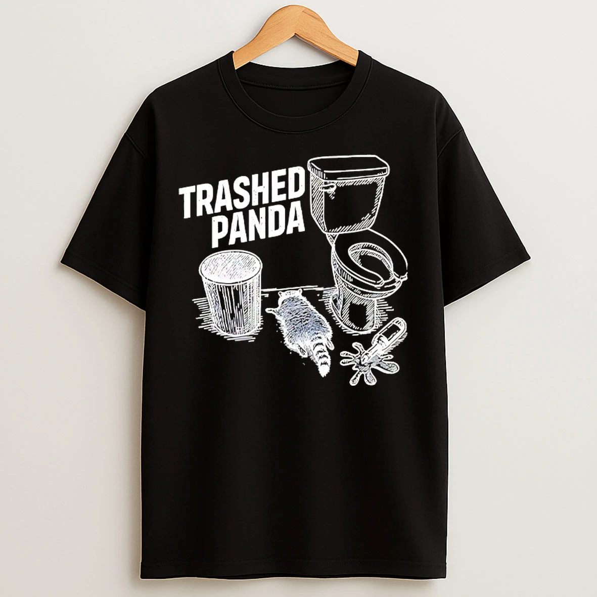 Classic Trashed Panda Funny Drunk Racoon T Shirts