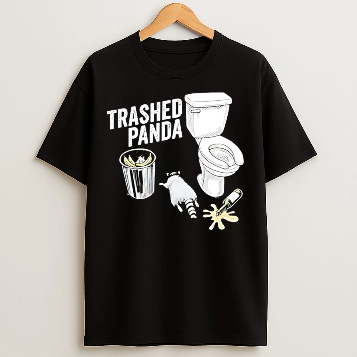 Classic Trashed Panda Drunk Raccoon Funny T Shirts