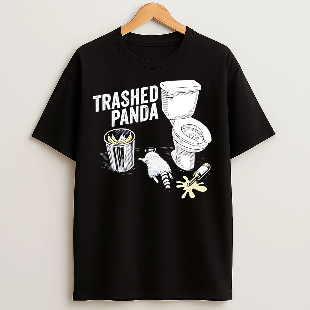 Classic Trashed Panda Funny Drunk Raccoon T Shirts