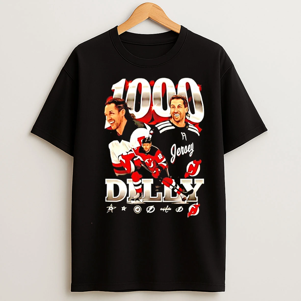 Classic Travis Zajac New Jersey Devils 1000 Games Dilly T Shirts