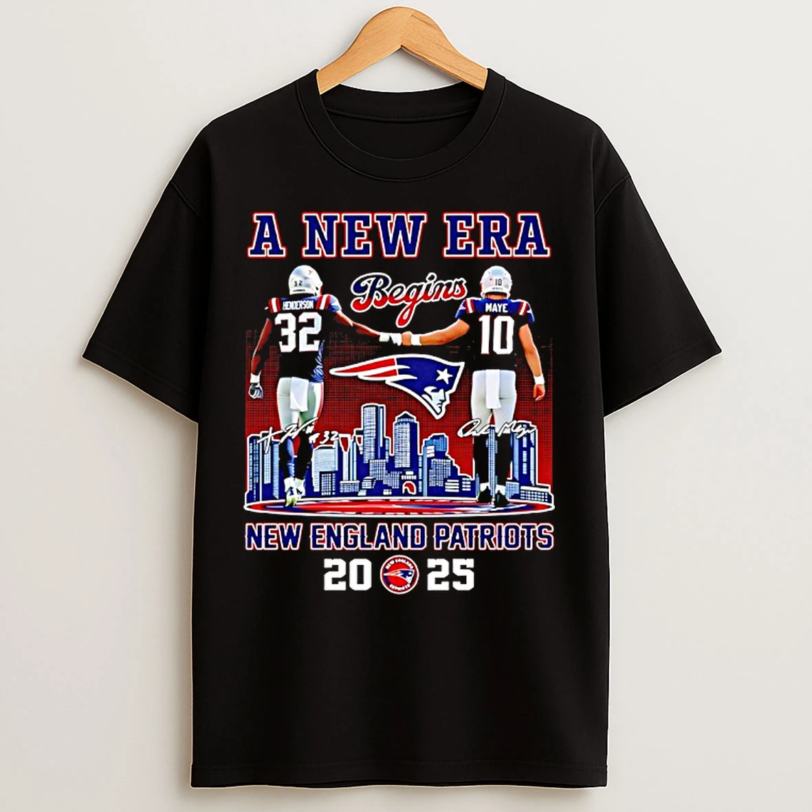 Classic Treveyon Henderson And Drake Maye A New Era Begins New England Patriots 2025 T Shirts