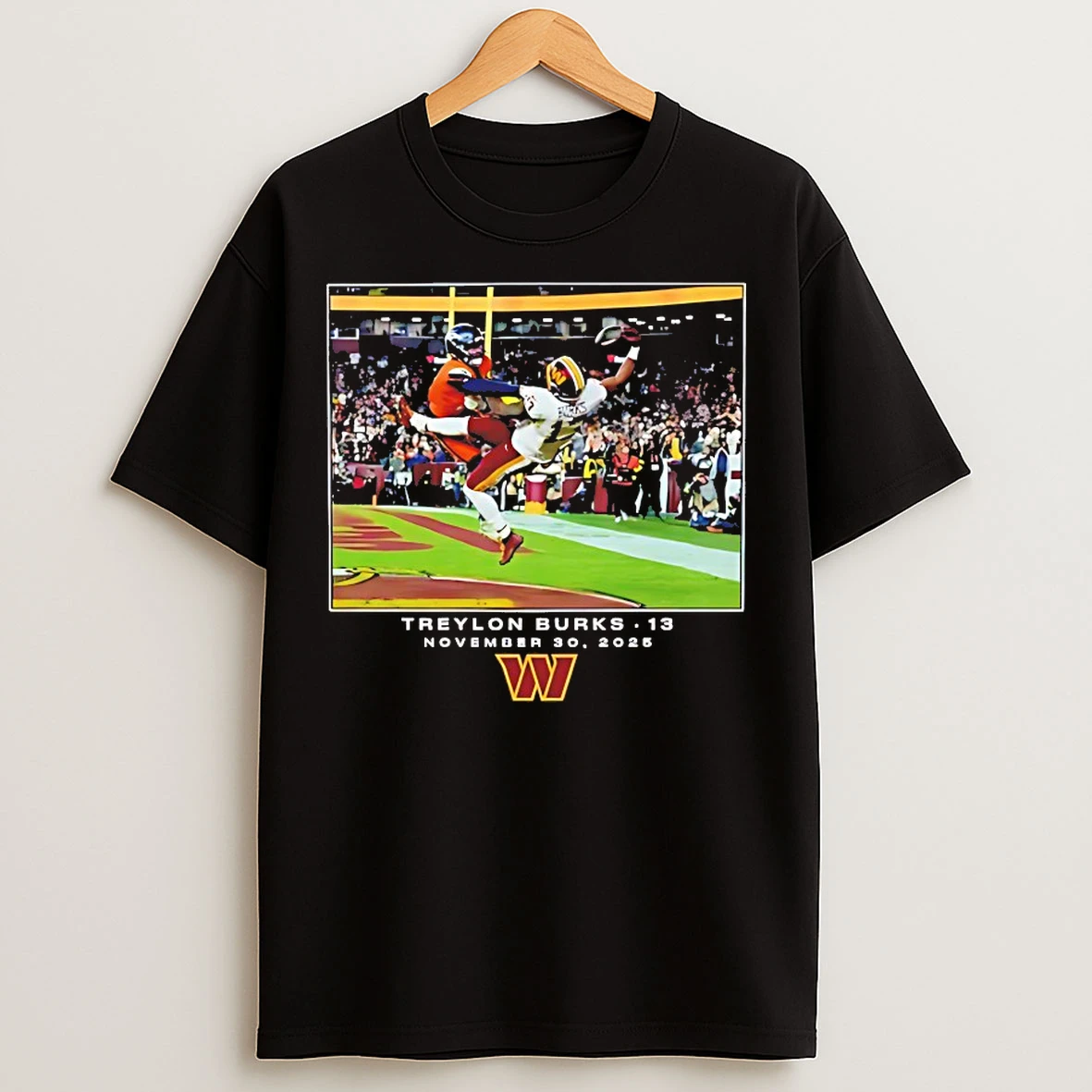 Classic Treylon Burks Washington Commanders Makes Incredible 1 Handed T Shirts