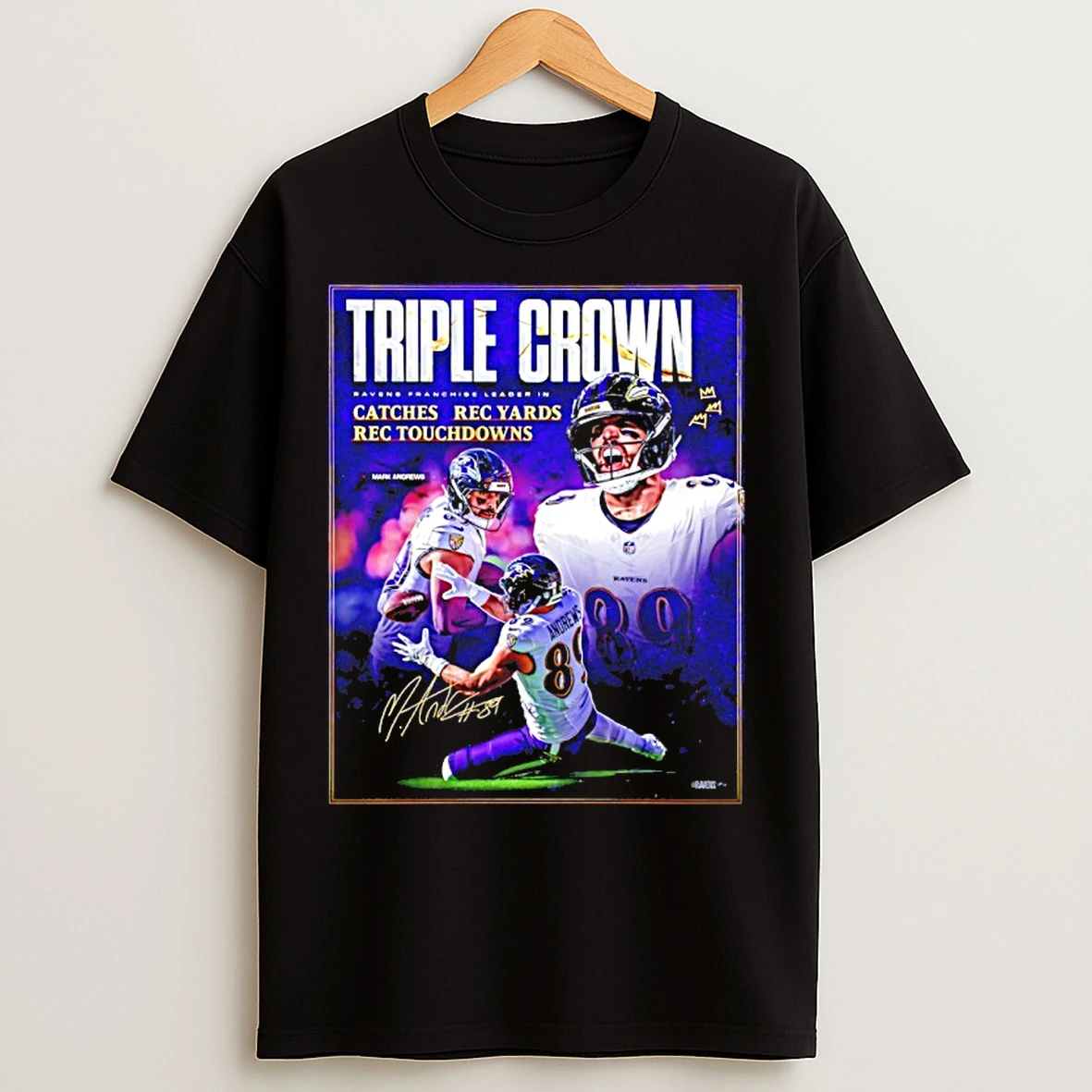 Classic Triple Crown For Mark Andrews Baltimore Ravens 2025 Pro Bowl T Shirts