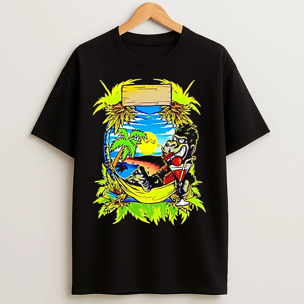 Classic Tropical Gorilla Vacation Graphic T Shirts