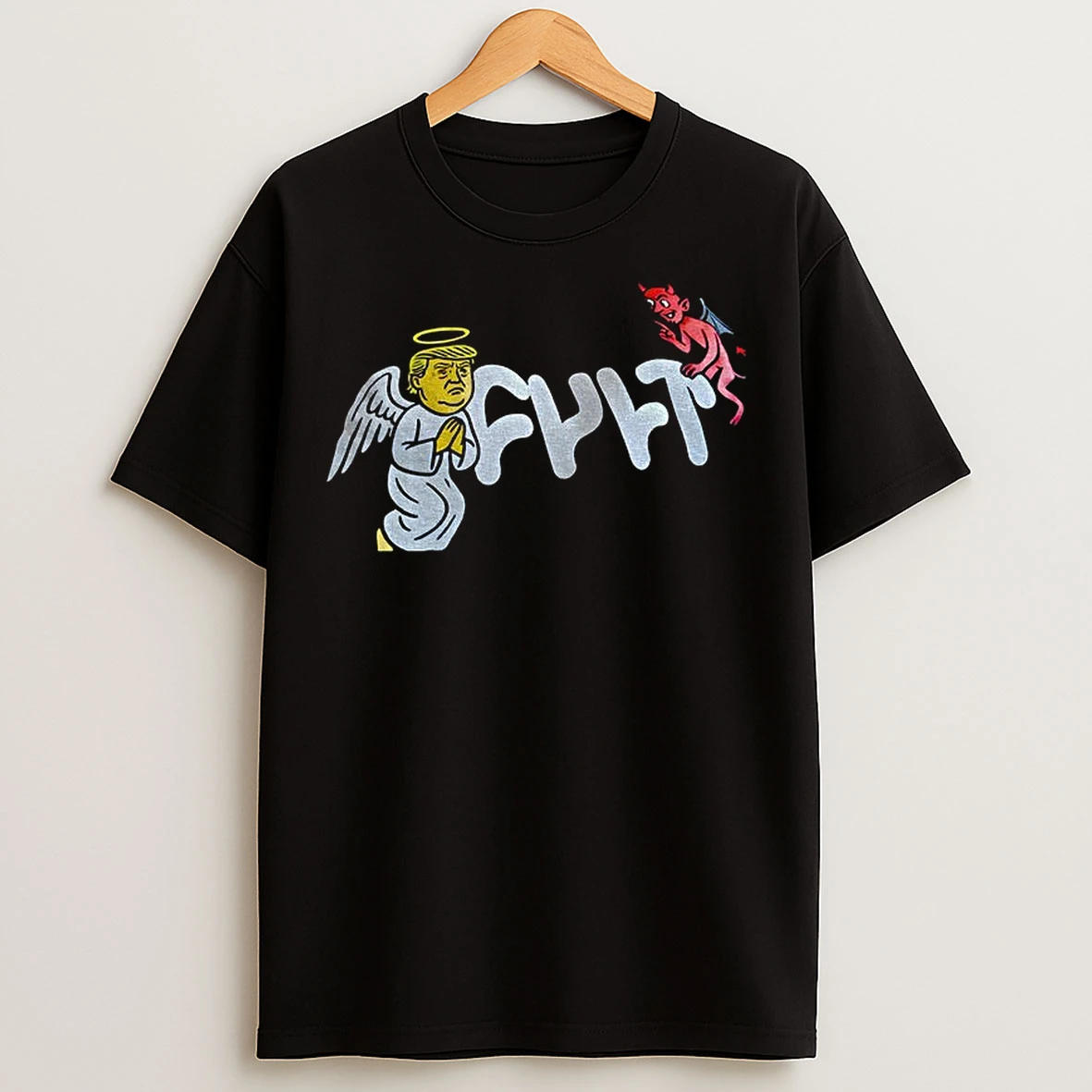 Classic Trump Angel And Devil Fylt Funny Meme T Shirts