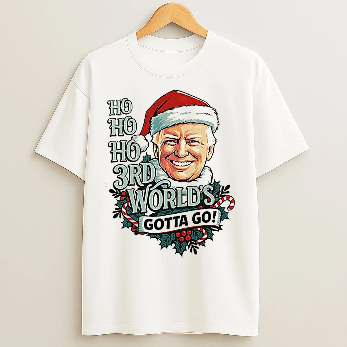 Classic Trump Santa Hat Ho Ho Ho 3rd Worlds Gotta Go Christmas T Shirts