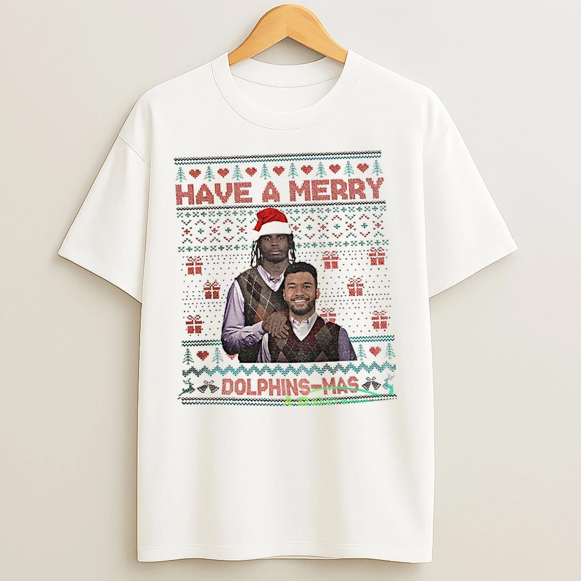 Classic Tua Tagovailoa And Tyreek Hill Miami Dolphins Step Brothers Have A Merry Dolphins Mas Christmas T Shirts