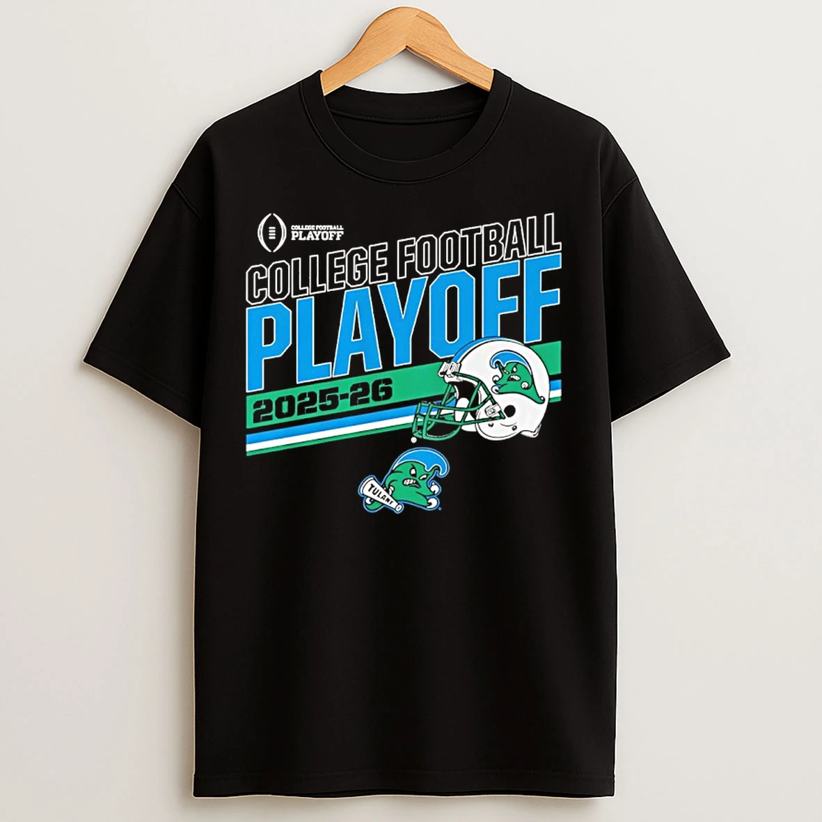 Classic Tulane Green Wave 2025 2026 College Football Playoff Helmet T Shirts