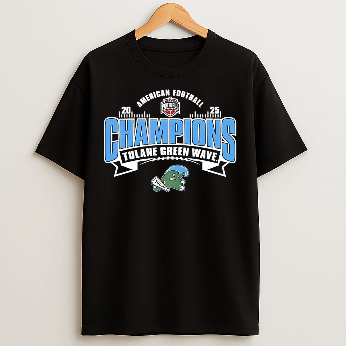 Classic Tulane Green Wave 2025 American Conference Champions Locker Room T Shirts