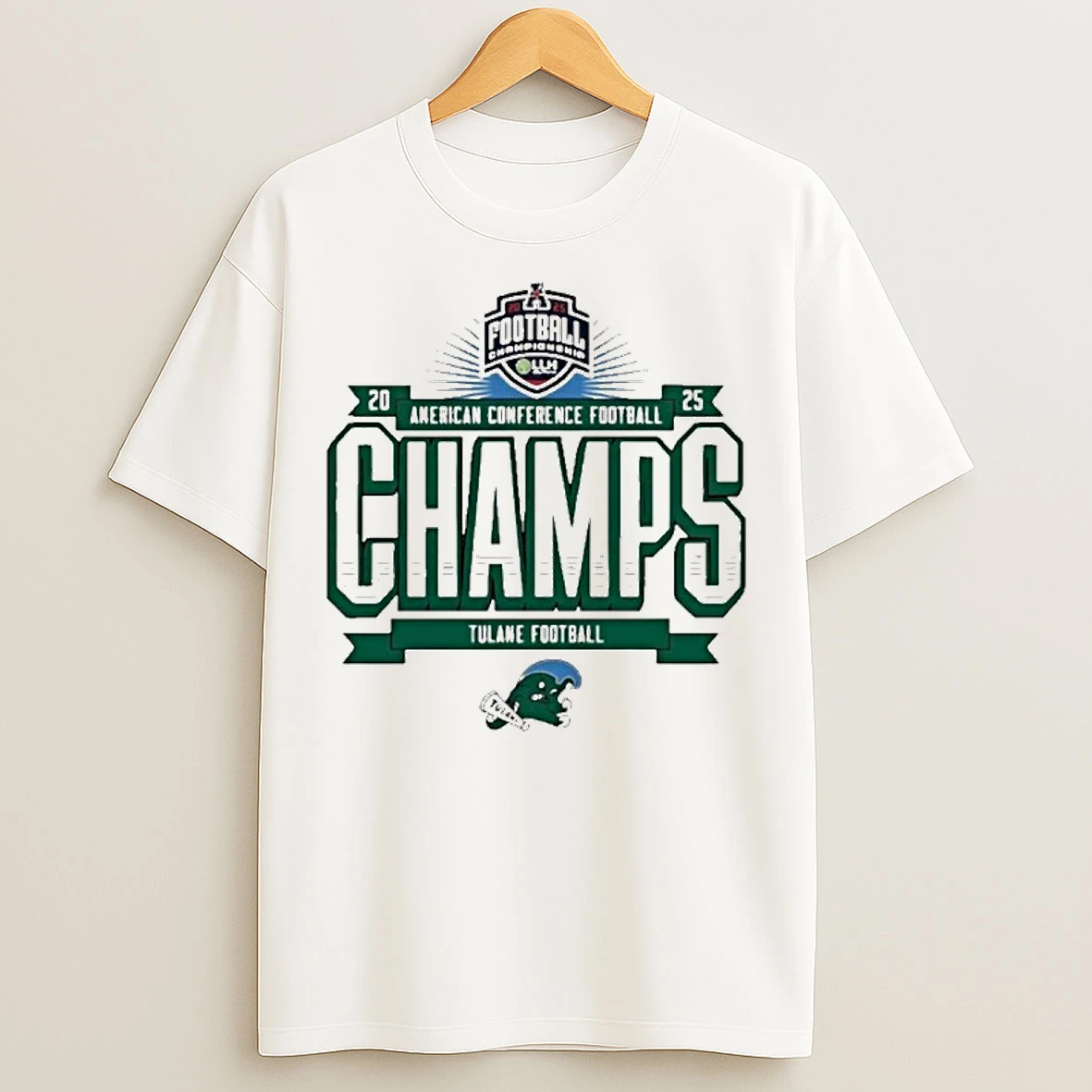 Classic Tulane Green Wave 2025 American Conference Football Champions T Shirts