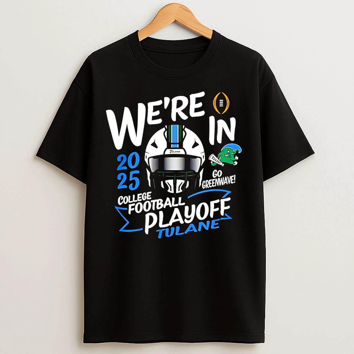 Classic Tulane Green Wave 2025 Cfp Bound Paint T Shirts