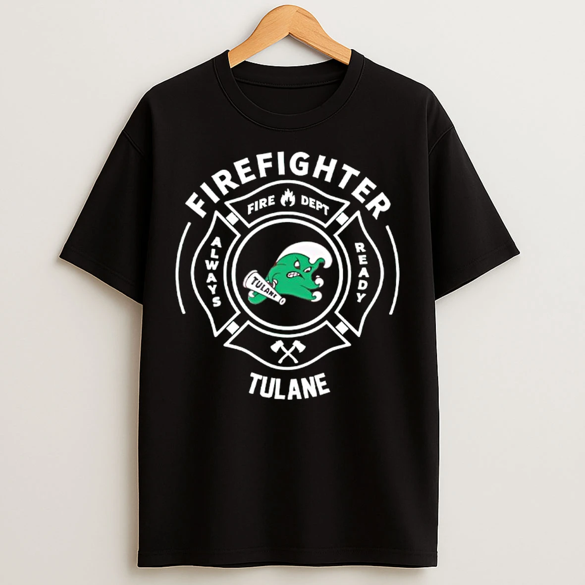Classic Tulane Green Wave Firefighter Logo T Shirts