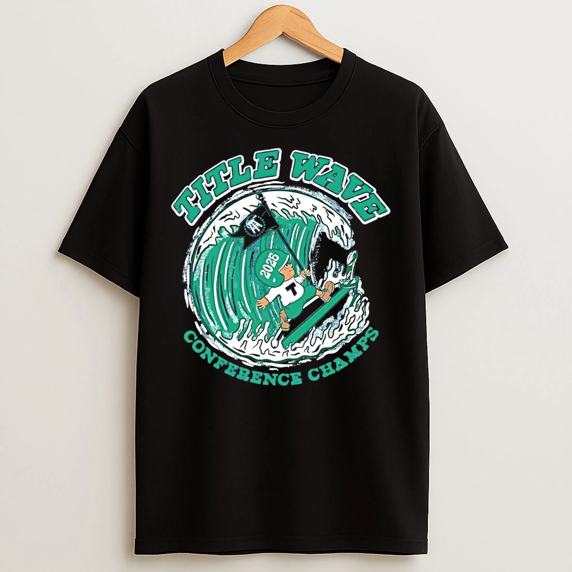 Classic Tulane Green Wave Title Wave 2025 Conference Champions T Shirts