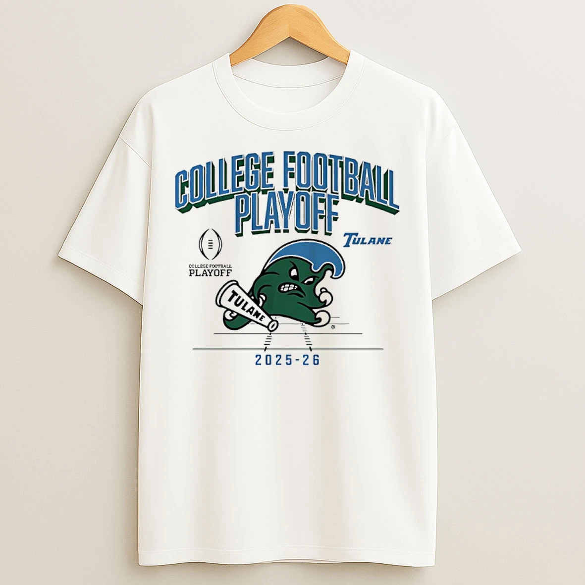 Classic Tulane Green Wave Football 2025 26 Cfp Mascot T Shirts