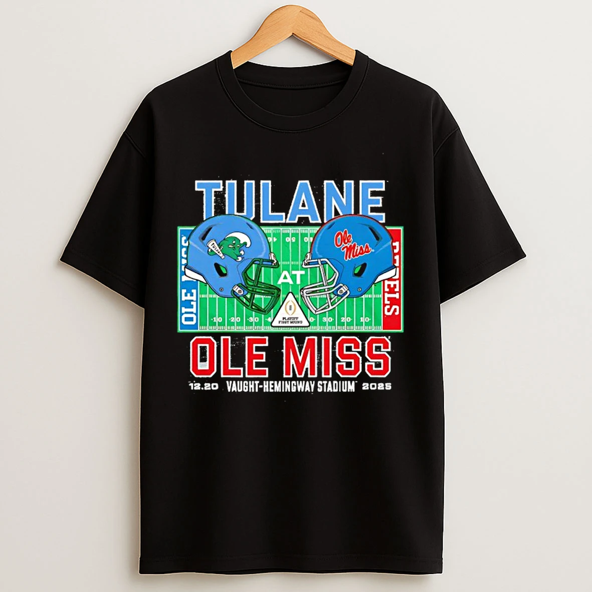 Classic Tulane Green Wave Vs Ole Miss 2025 College Football Playoff T Shirts