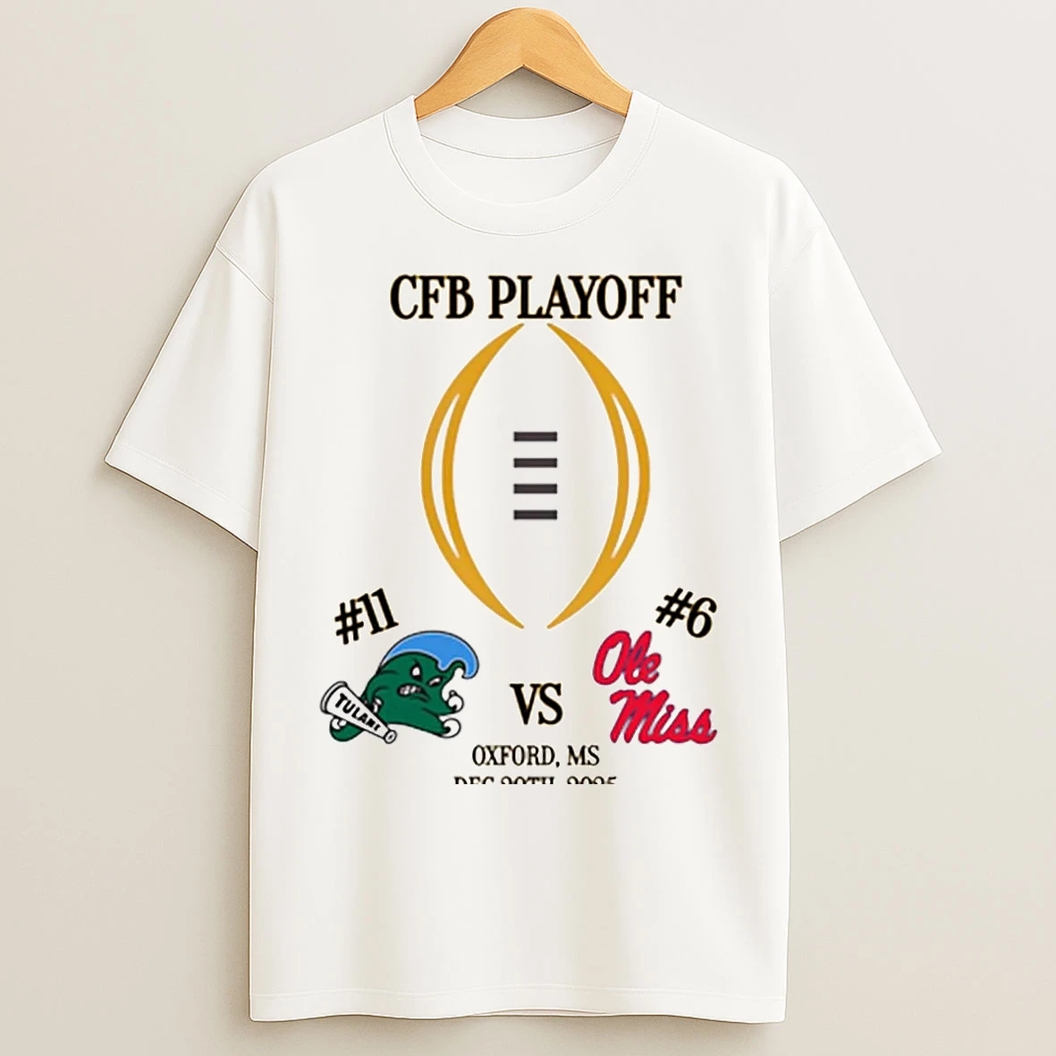 Classic Tulane Green Wave Vs Ole Miss Rebels 2025 Cfp First Round T Shirts