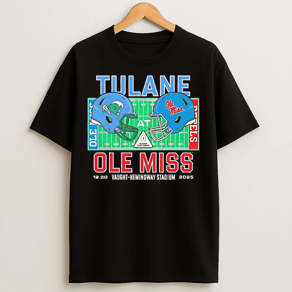 Classic Tulane Green Wave Vs Ole Miss Rebels 2025 College Football Playoff T Shirts