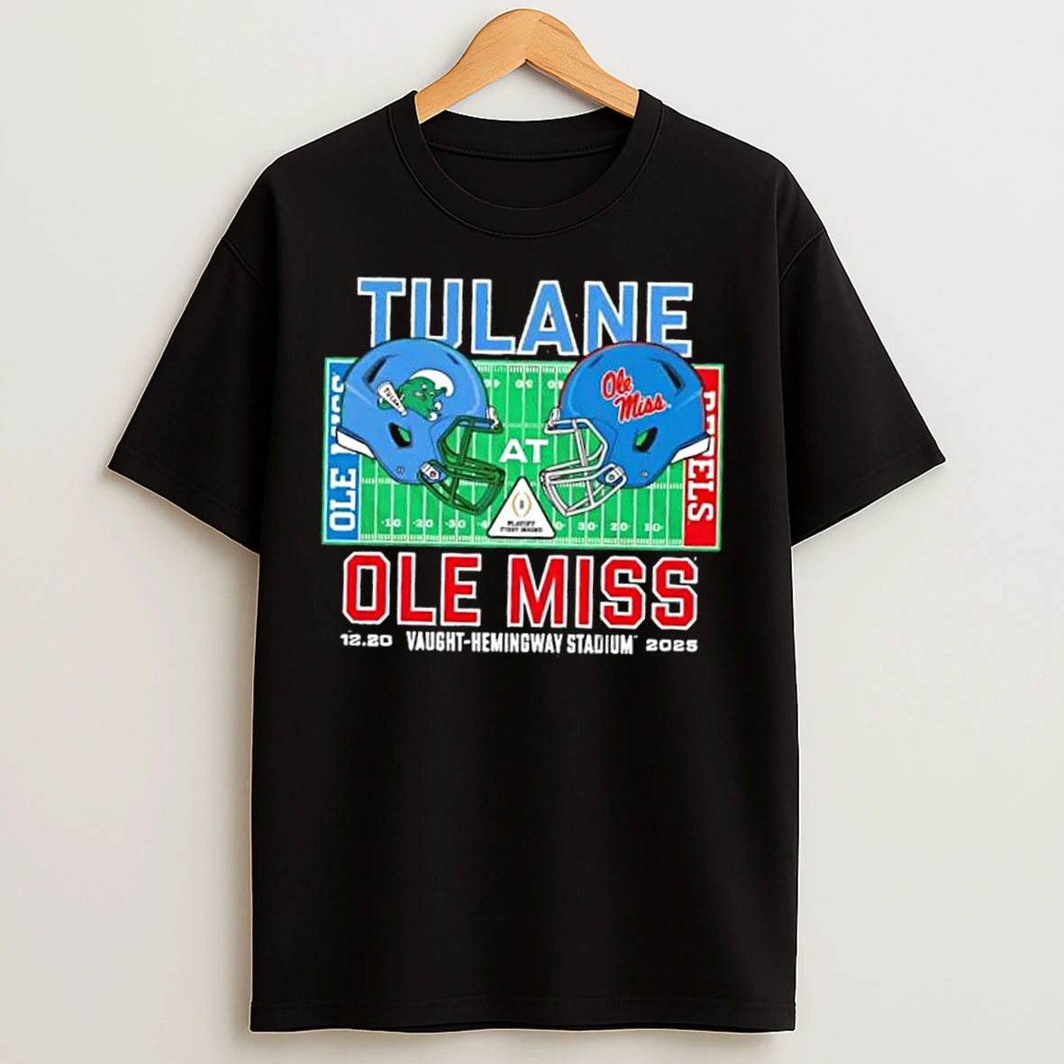 Classic Tulane Vs Ole Miss 2025 College Football Helmets Playoff T Shirts