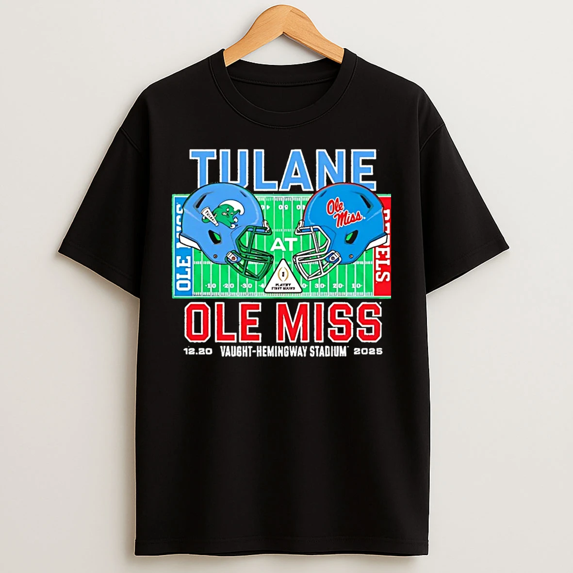 Classic Tulane Vs Ole Miss 2025 College Football Playoff Head To Head Christmas T Shirts