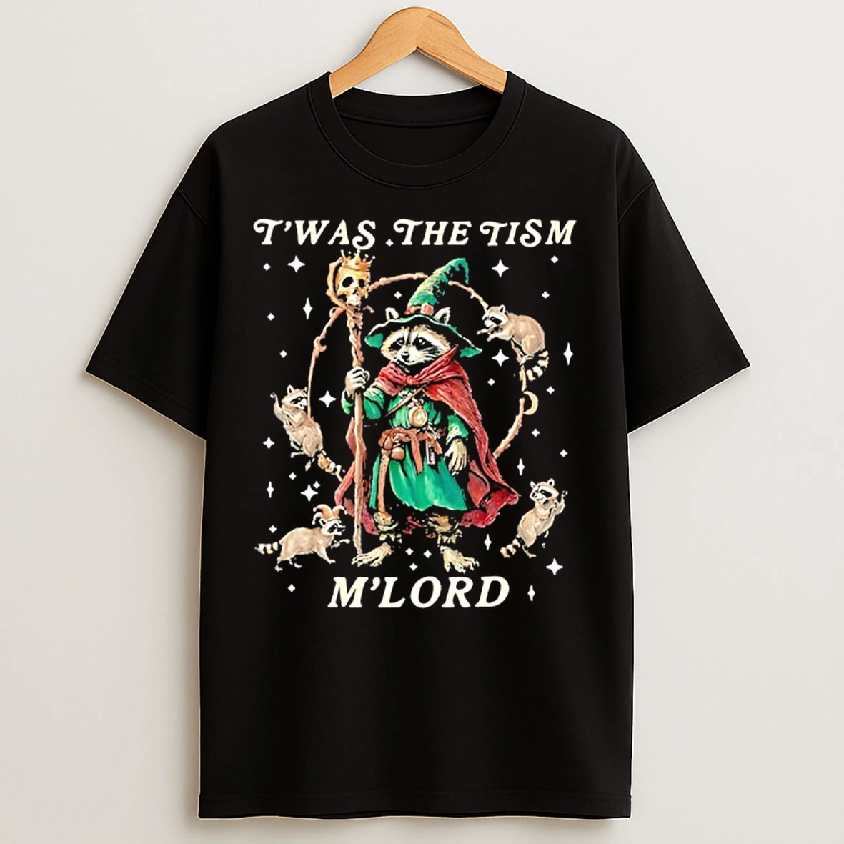 Classic Twas The Tism Mlord Funny Wizard Racoon Witch Autism T Shirts