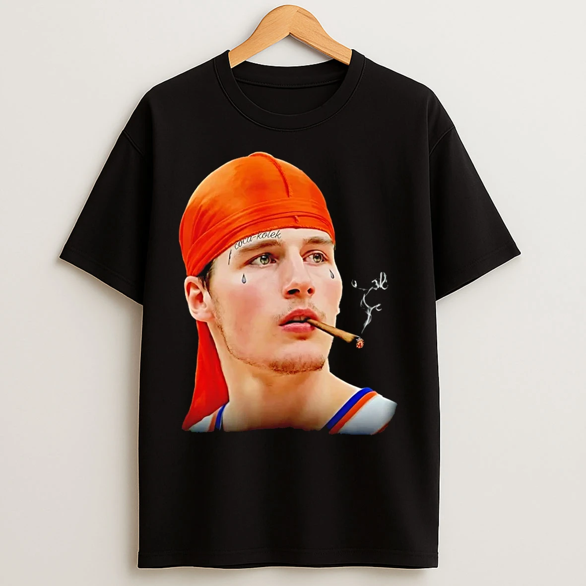 Classic Tyler Kolek New York Knicks Gangsta Kolek Smoking T Shirts