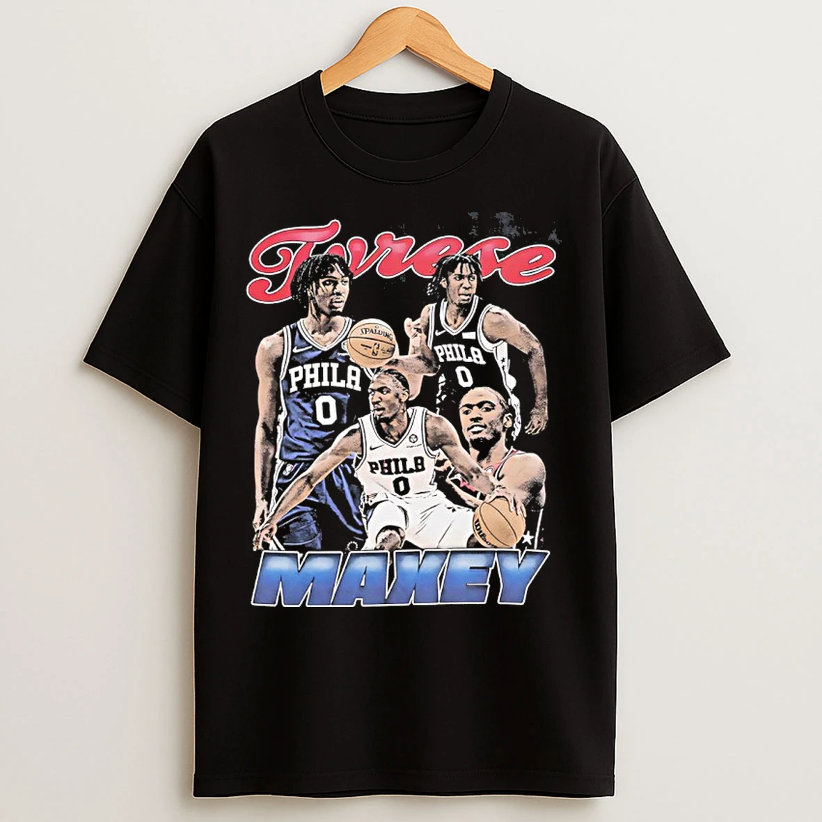 Classic Tyrese Maxey Philadelphia 76ers Player Collage Vintage T Shirts