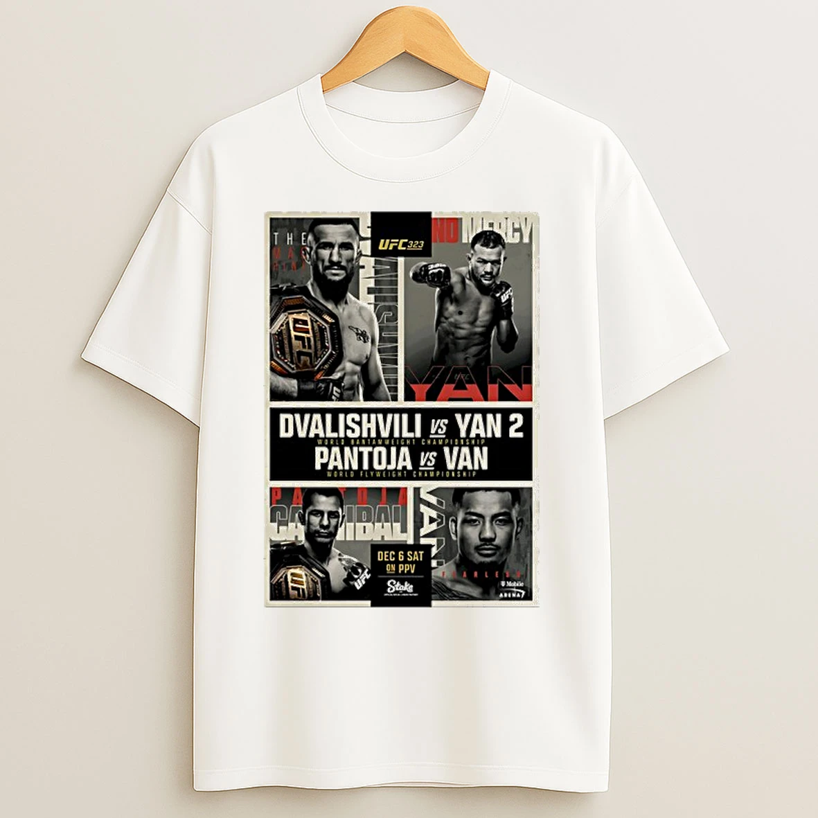 Classic Ufc 323 Dvalishvili Vs Yan 2 Autographed Event T Shirts
