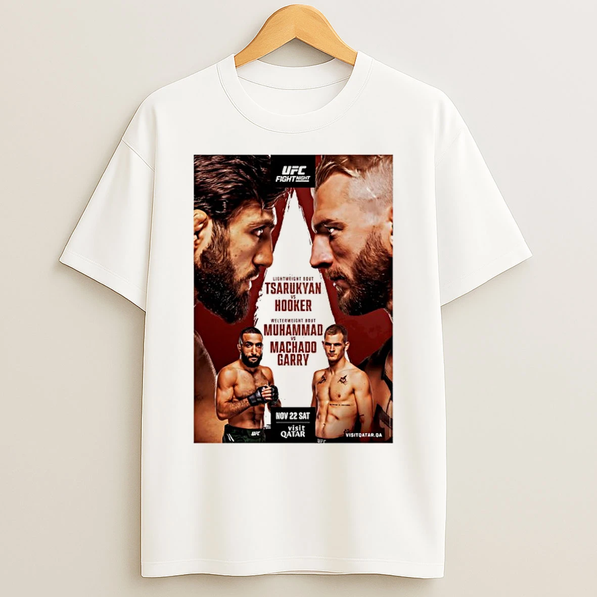 Classic Ufc Fight Night Tsarukyan Vs Hooker Autographed Event T Shirts