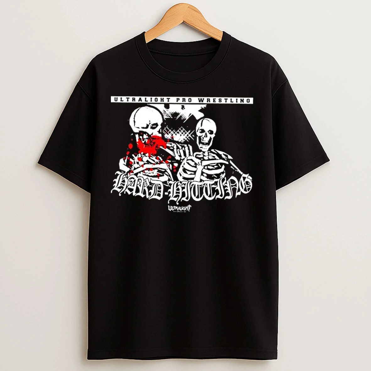 Classic Ultralight Pro Wrestling Hard Hitting Two Skeleton T Shirts