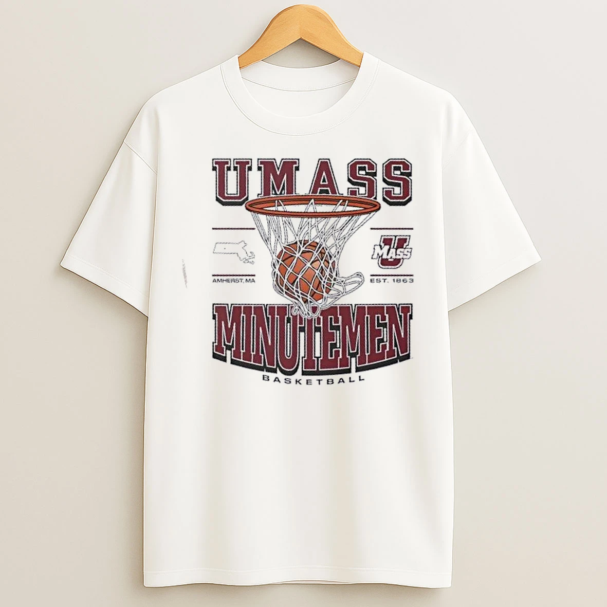 Classic Umass Minutemen Game Time Amherst Ma Est 1863 T Shirts
