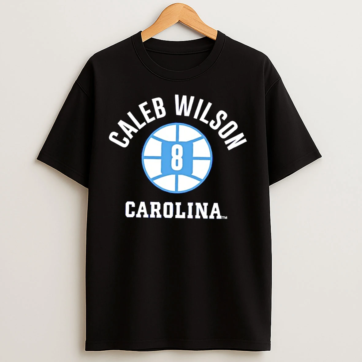 Classic Unc Tar Heels Basketball Caleb Wilson Name Number Ball 8 T Shirts