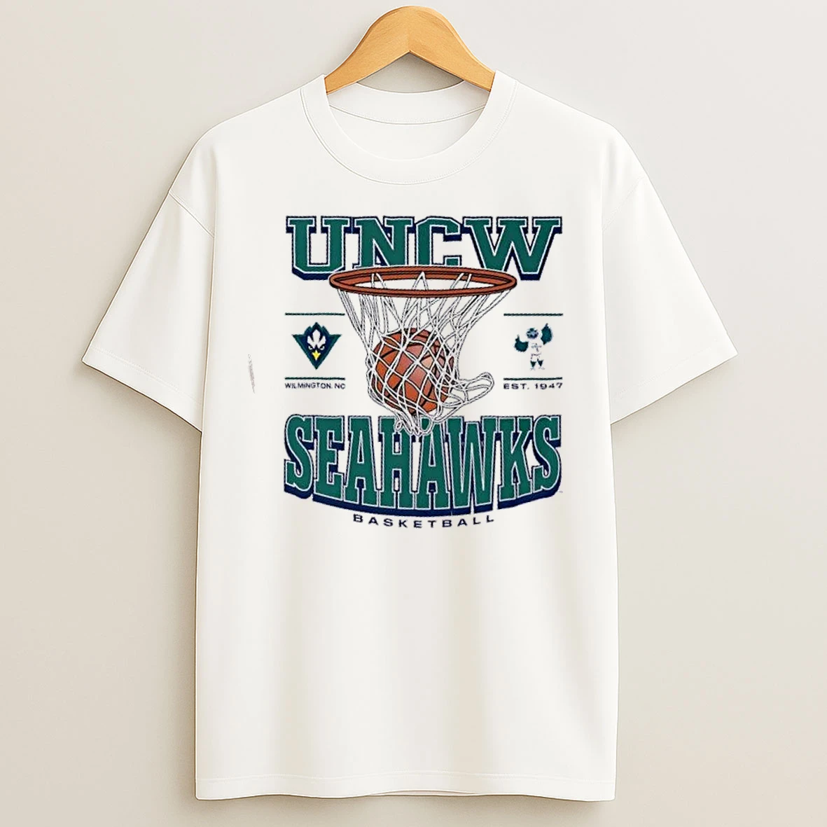 Classic Uncw Wilmington Seahawks Basketball Game Time Wilmington Nc Est 1947 T Shirts