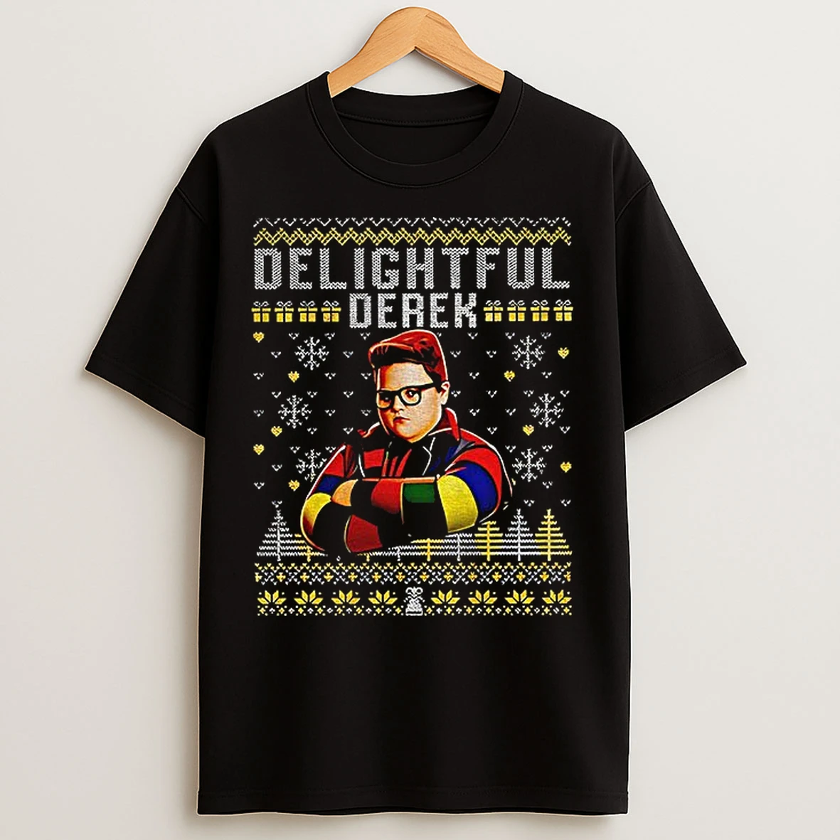 Classic Ugly Christmas Style Delightful Derek Winter Graphic Stranger Things 5 T Shirts