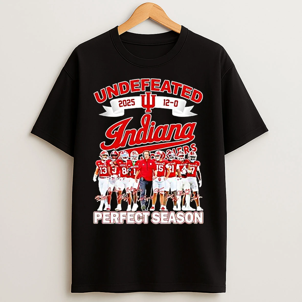 Classic Undefeated 2025 12 0 Indiana University Perfect Season Signatures T Shirts