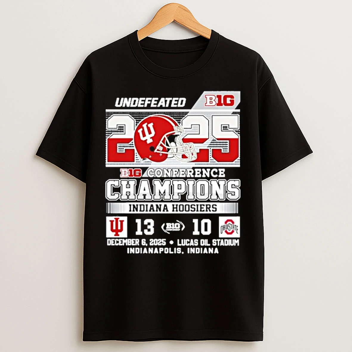 Classic Undefeated 2025 Big 10 Conference Champions Indiana Hoosiers T Shirts