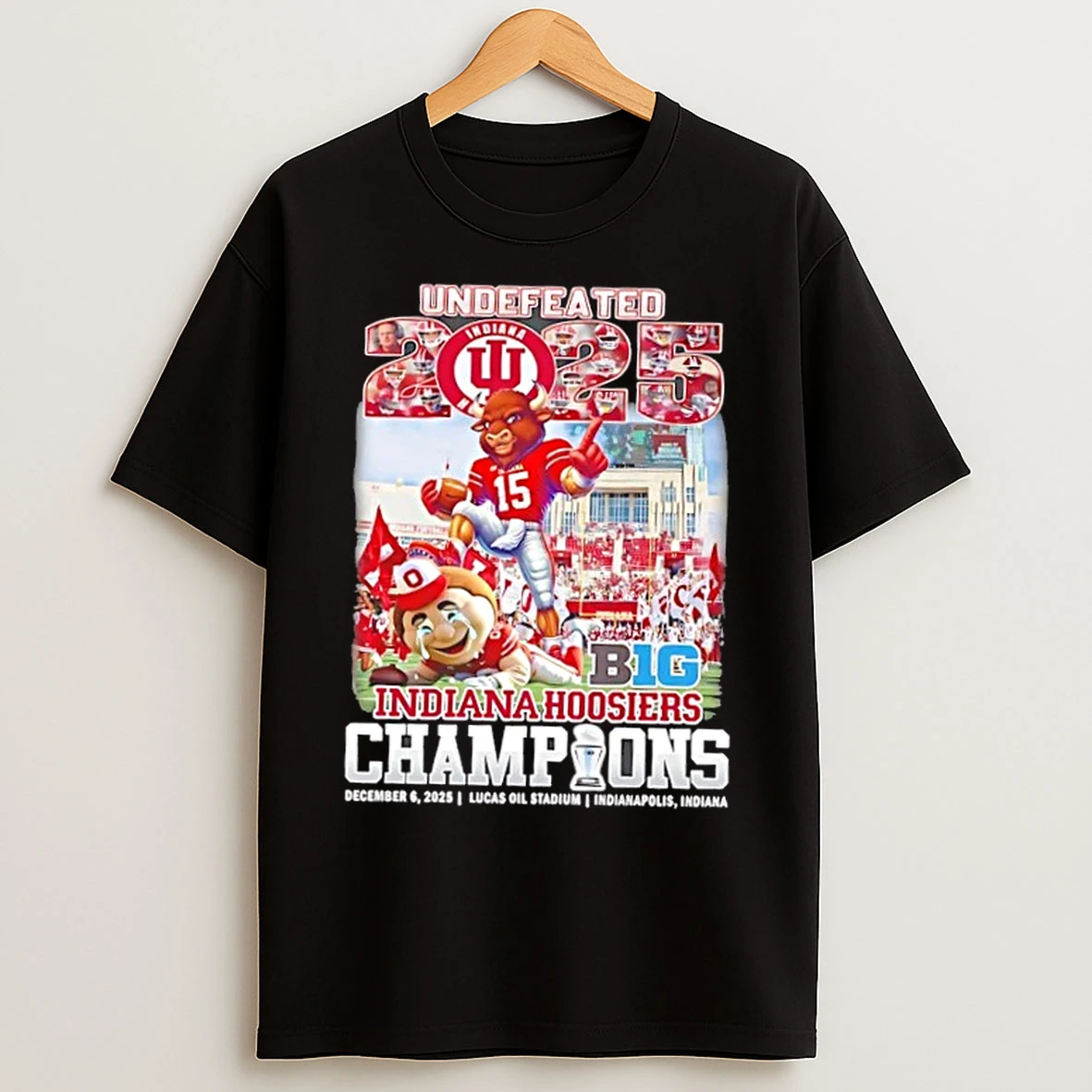 Classic Undefeated 2025 Champions Indiana Hoosiers Beat Ohio State Buckeyes Mascots T Shirts