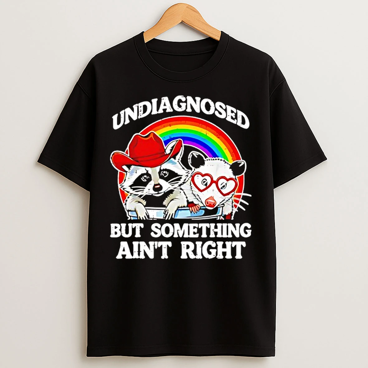Classic Undiagnosed But Something Aint Right Raccoon Lgbt Rainbow T Shirts