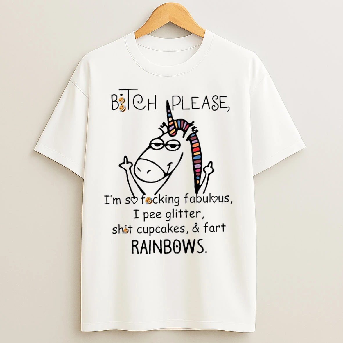 Classic Unicorn Middle Finger Bitch Please Im So Fucking Fabulous I Pee Glitter T Shirts