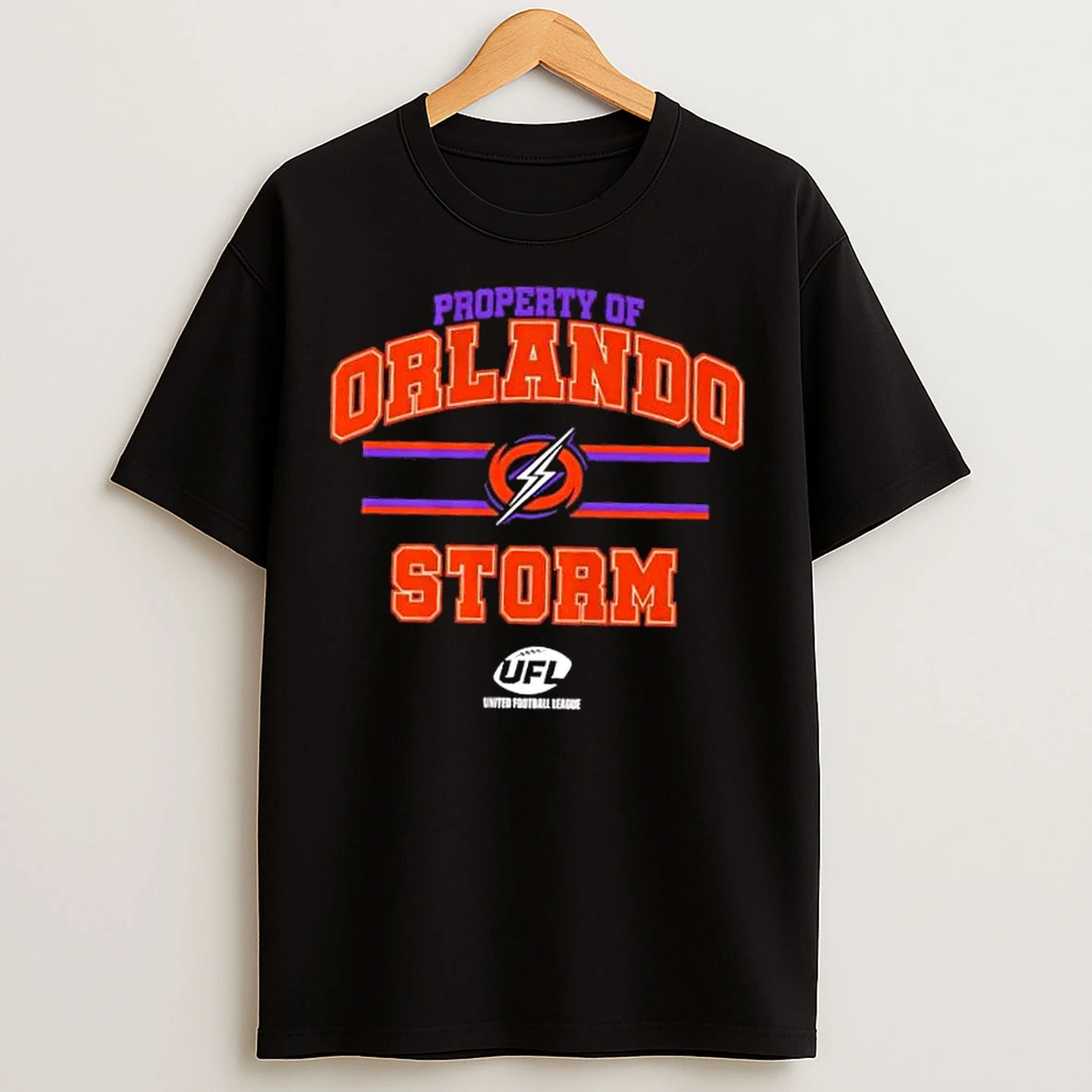 Classic United Football League Property Of Orlando Storm T Shirts