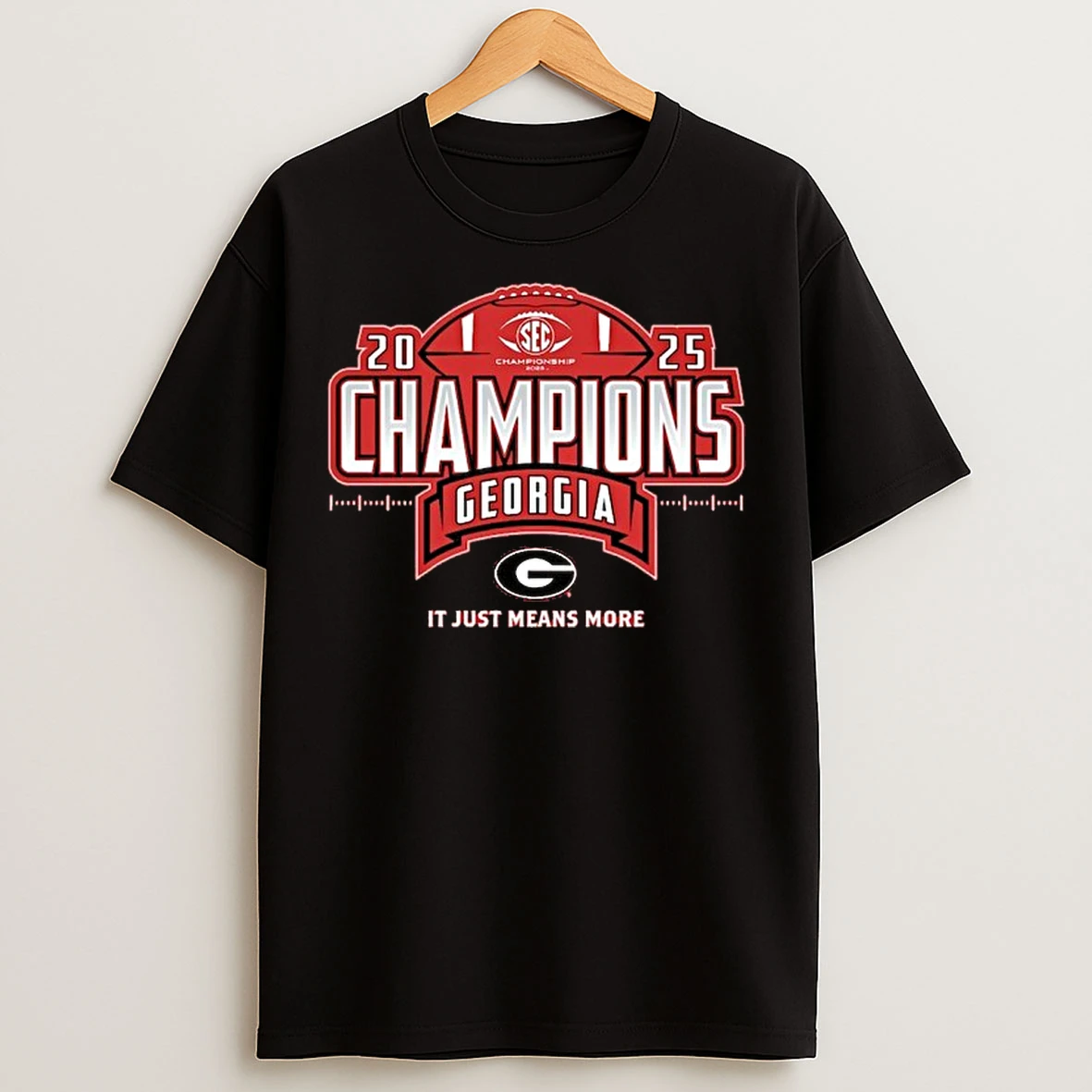Classic University Of Georgia Bulldogs 2025 Sec Football Champions Locker Room T Shirts